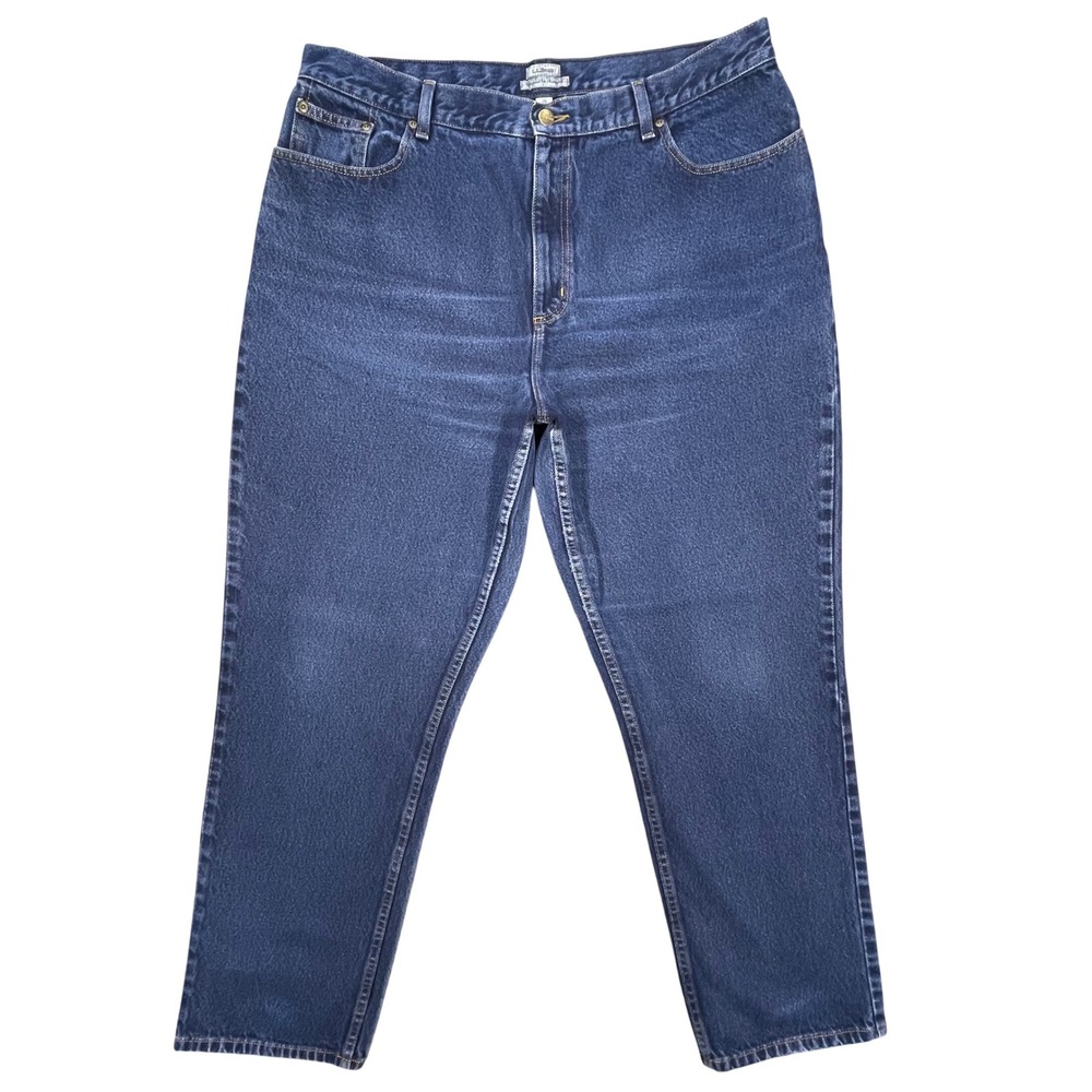 LL Bean Blue Original Fit Relaxed Denim Jeans Women 20 M/T
